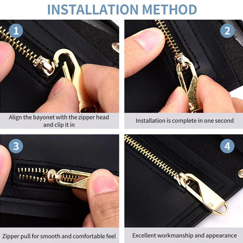 5pcs Universal Replacement Zipper Slider Metal Alloy Removal Zipper