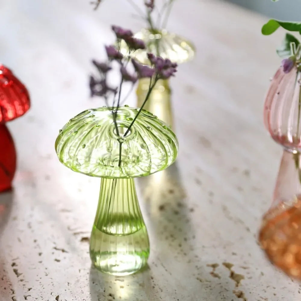 Creative Mushroom Glass Vase Plant Hydroponic Terrarium Art Plant