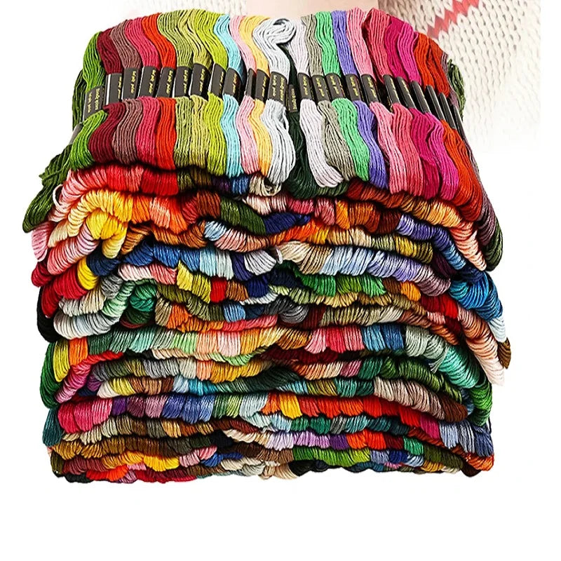 KRABALL 100/200/447pcs Mix Colors Embroidery Thread Cotton Sewing