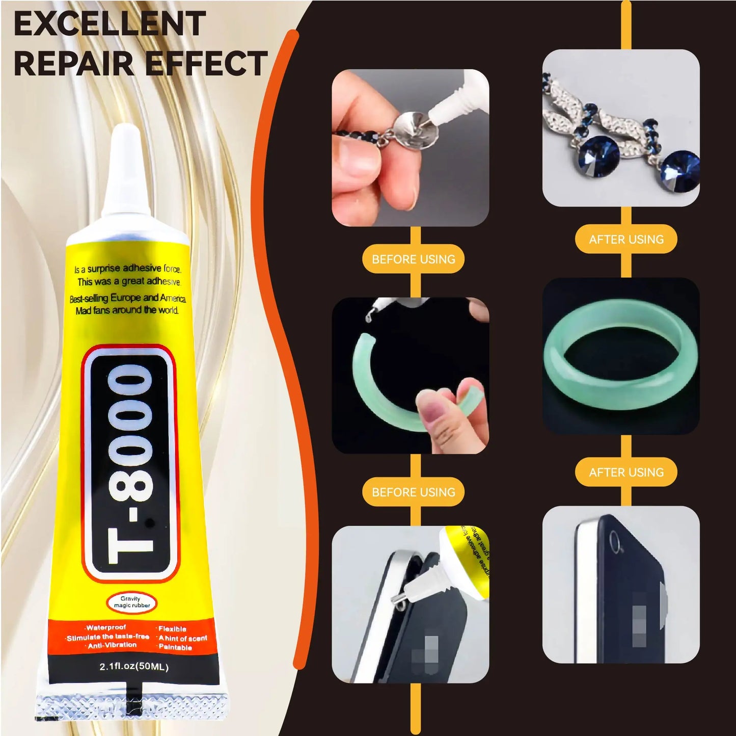 1pcs Phone Repair Glue LCD Screen Glue T8000 Cell Phone Adhesive Phone