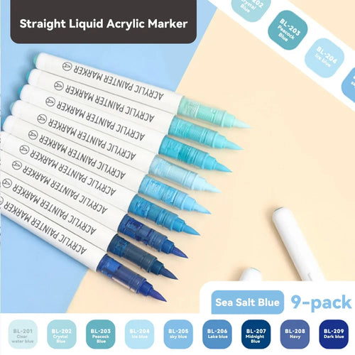 9pcs/Box Mix Color Acrylic Markers Set Art Rock Painting Pens Kids