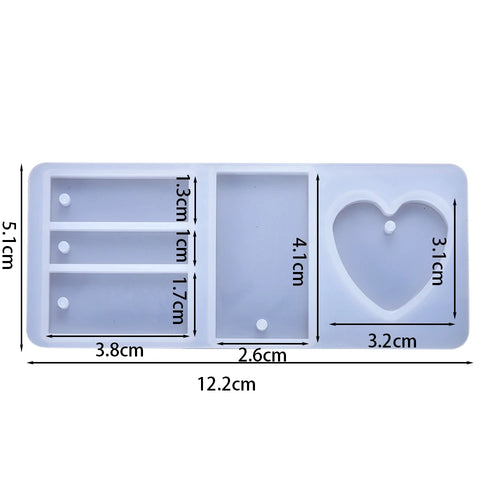 Earring Pendant Silicone Mold Epoxy Resin Jewelry Making Molds Heart