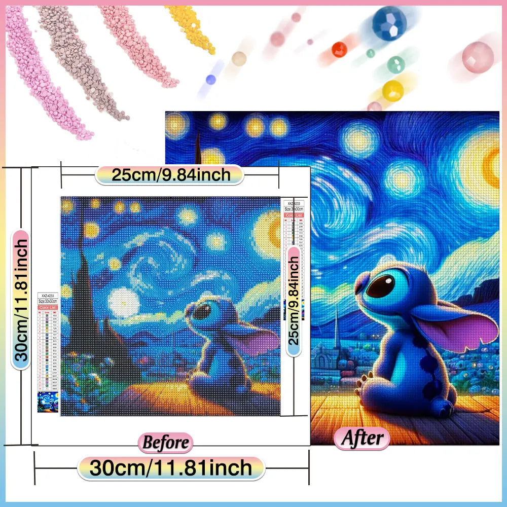 Disney Diamond Painting Cartoon Stitch Diamond Mosaic Landscape Craft