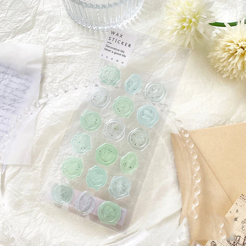 18pcs, Vintage Wax Seal Stamp Stickers, DIY Scrapbooking Journal