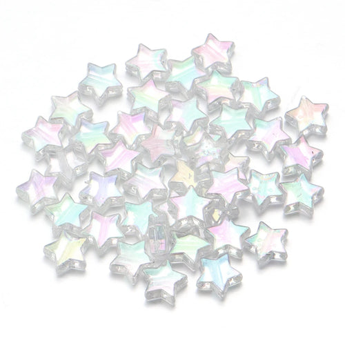 100Pcs/Lot AB Color Acrylic Star Beads Loose Spacer Charms Bead for
