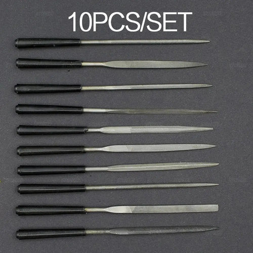 STONEGO Needle Files Set, 5PCS/10PCS, 3x140mm, for Jewelers, Diamond