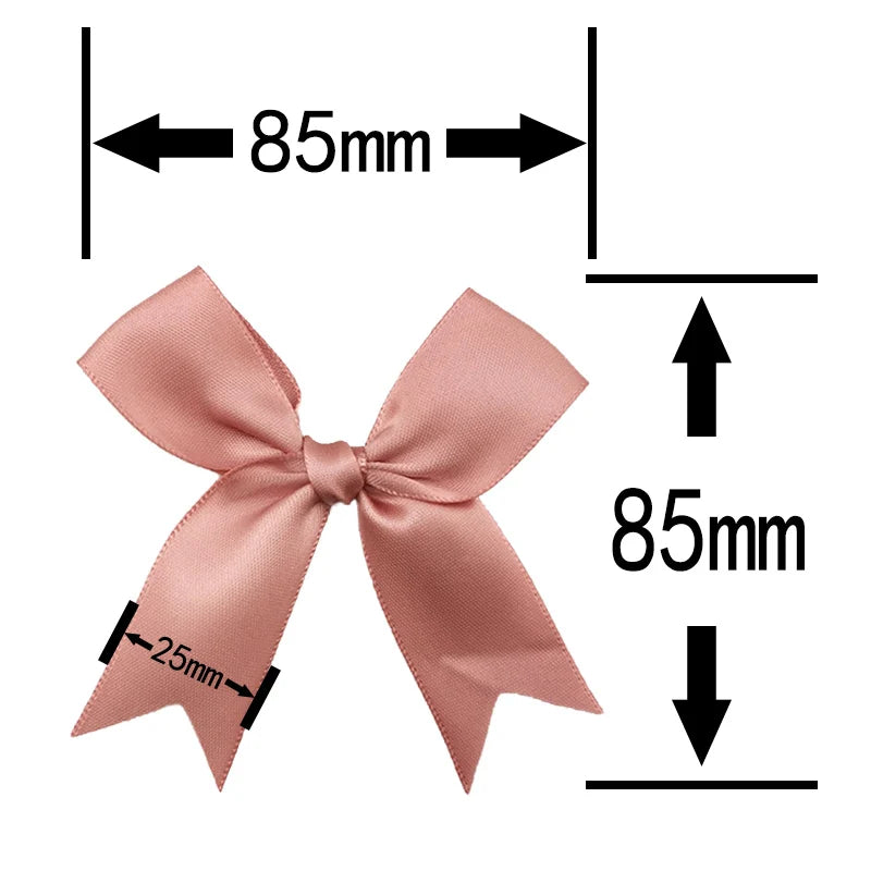 (50pcs) 1 inch fresh pink ribbon bows Polyester Satin Bow Flower DIY