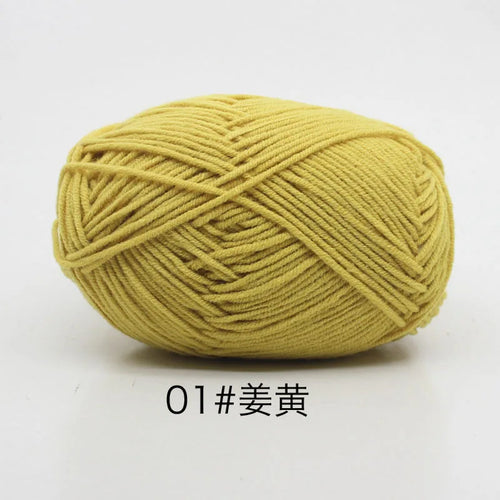 40-50g/Set 4ply Milk Cotton Knitting Yarn Needlework Dyed Lanas For