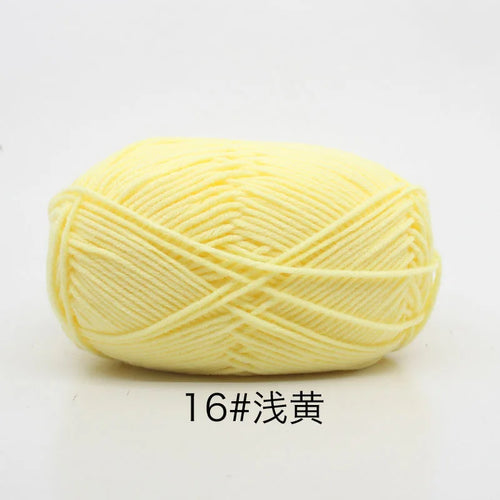 40-50g/Set 4ply Milk Cotton Knitting Yarn Needlework Dyed Lanas For