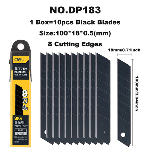10PCS 18mm Utility Knife Replacement Blades, Snap-off Blades Fits18mm