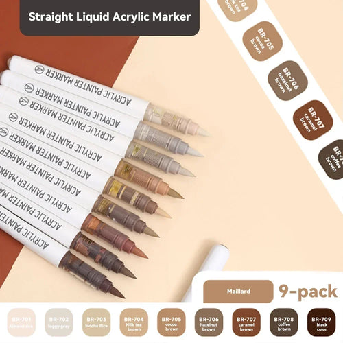 9pcs/Box Mix Color Acrylic Markers Set Art Rock Painting Pens Kids