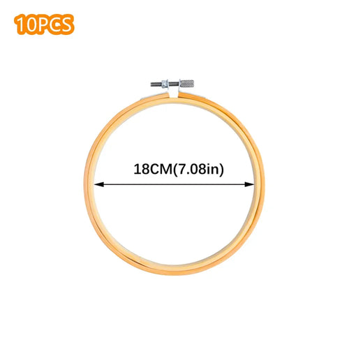 10pcs/Set 10-40cm Wooden Embroidery Hoops Frame Set Bamboo Embroidery