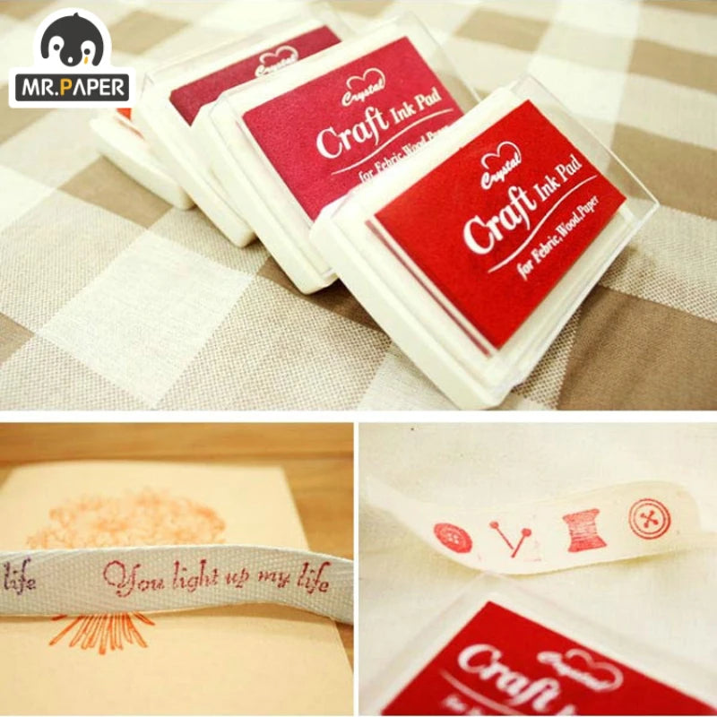 Mr Paper 15 Colors Inkpad Handmade DIY Craft Oil Based Ink Pad for