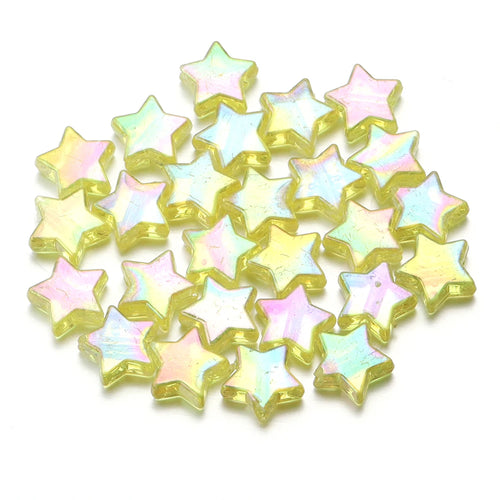 100Pcs/Lot AB Color Acrylic Star Beads Loose Spacer Charms Bead for