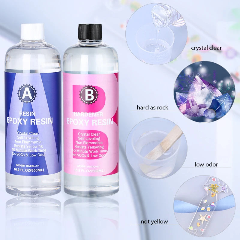 1:1 Crystal Clear Epoxy Resin Kit High Gloss & Bubbles Free Art Resin