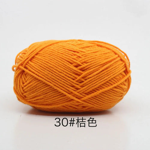 40-50g/Set 4ply Milk Cotton Knitting Yarn Needlework Dyed Lanas For
