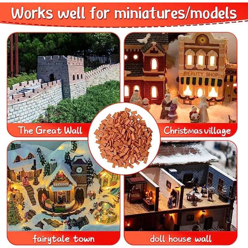 50pcs 1:16 Real Mini Bricks Model, Miniature Figurine Landscaping