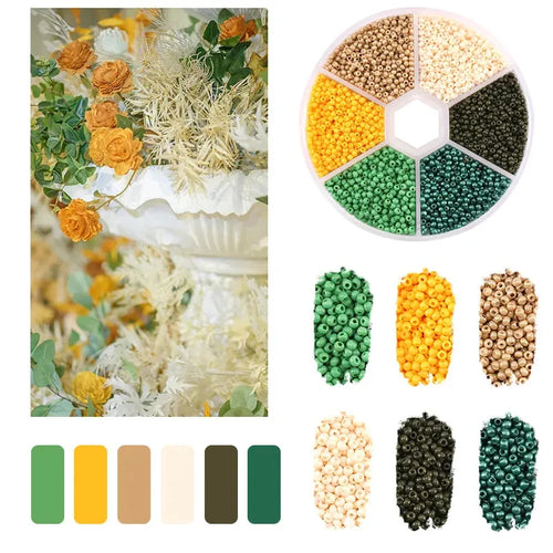 2mm Glass Seed Beads Kit Bracelet Making Kit Small Beads Assortment
