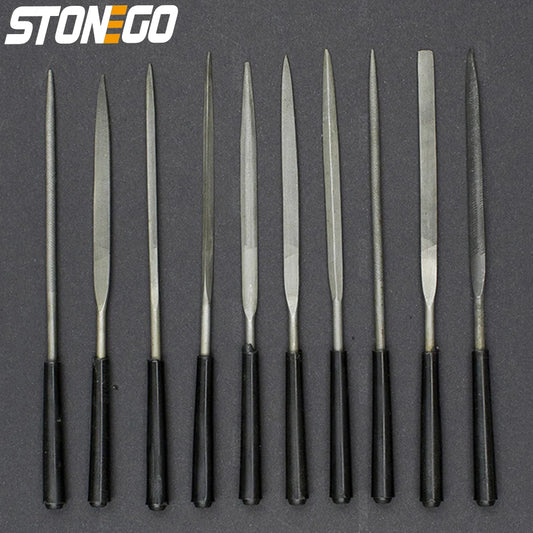 STONEGO Needle Files Set, 5PCS/10PCS, 3x140mm, for Jewelers, Diamond