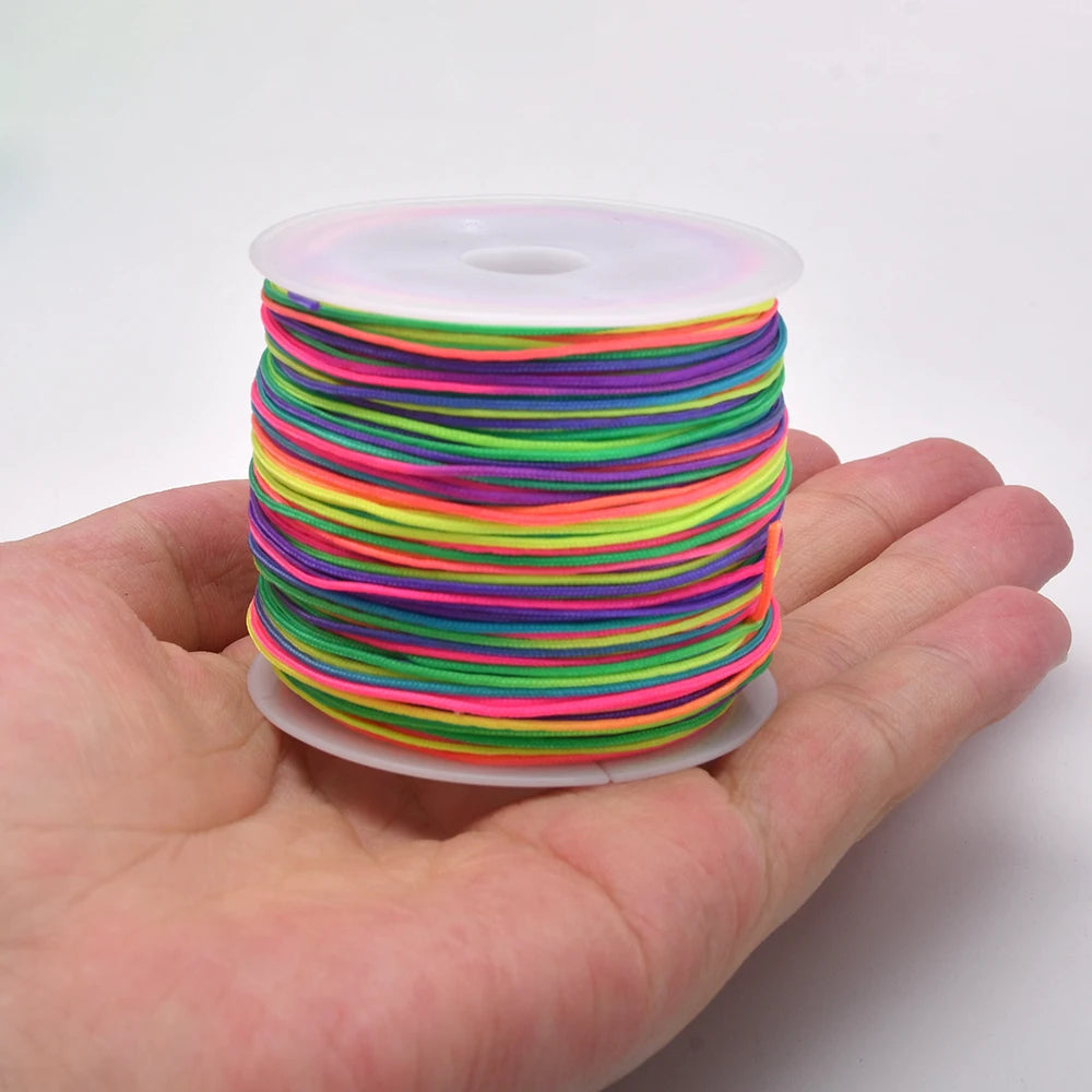 50Yds 0.8mm Crafts Nylon Cord For Jewelry Making Beading Braided Nylon