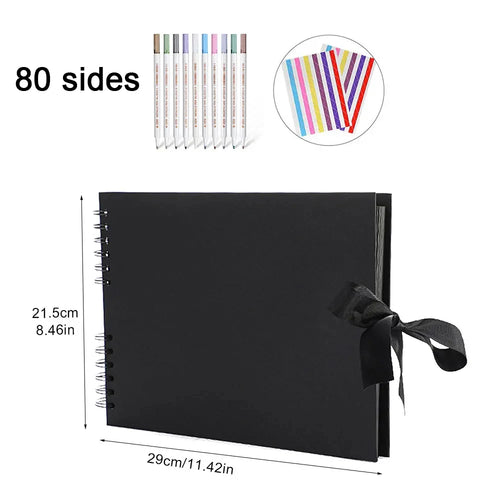 ZK20 80 Black Pages Memory Books DIY Craft Photo Albums Scrapbook