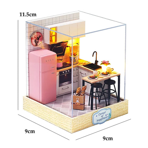 Mini Doll House DIY Small House Kit Handmade 3D Puzzle Assembly Model
