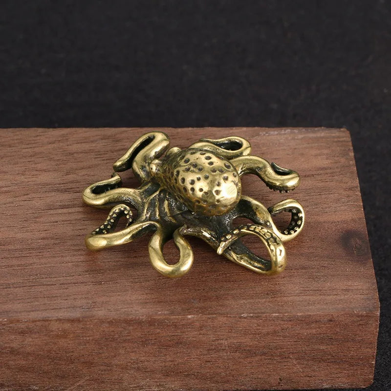 Brass Octopus Home Decoration Antique Copper Animal Figurines