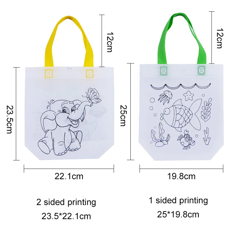 DIY Graffiti Bags with Coloring Marker Painting Non-Woven Gift Bags