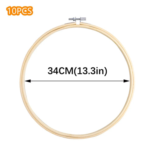 10pcs/Set 10-40cm Wooden Embroidery Hoops Frame Set Bamboo Embroidery