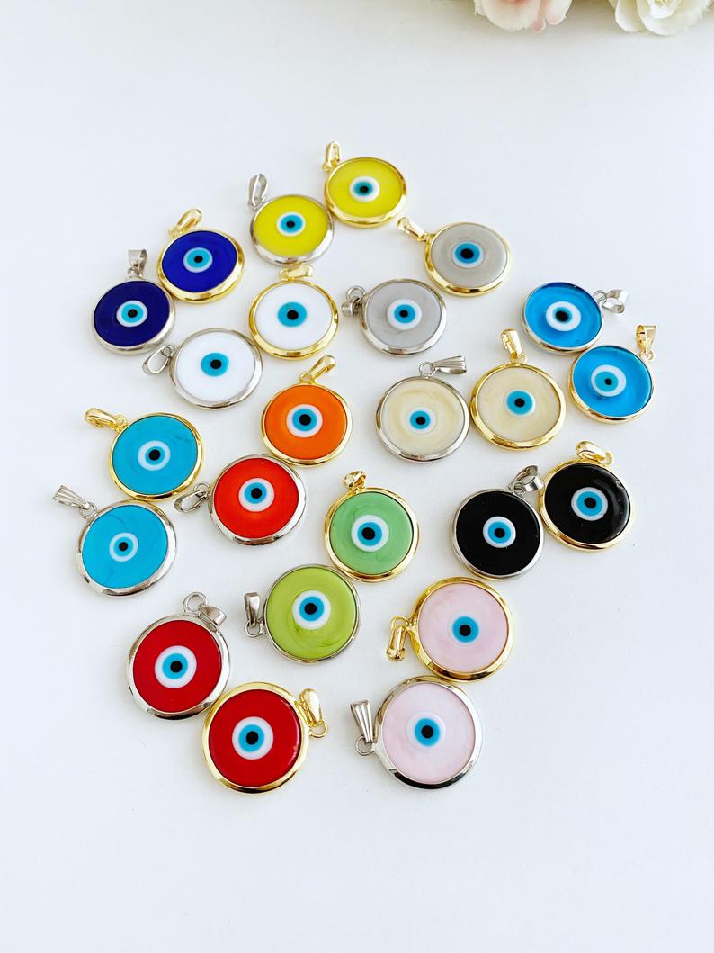 Handmade Glass Evil Eye Bead, Murano Evil Eye Charm, Evil Eye Jewelry