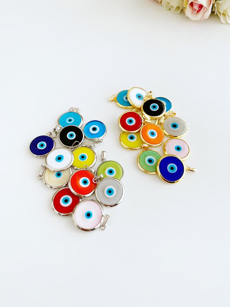 Handmade Glass Evil Eye Bead, Murano Evil Eye Charm, Evil Eye Jewelry