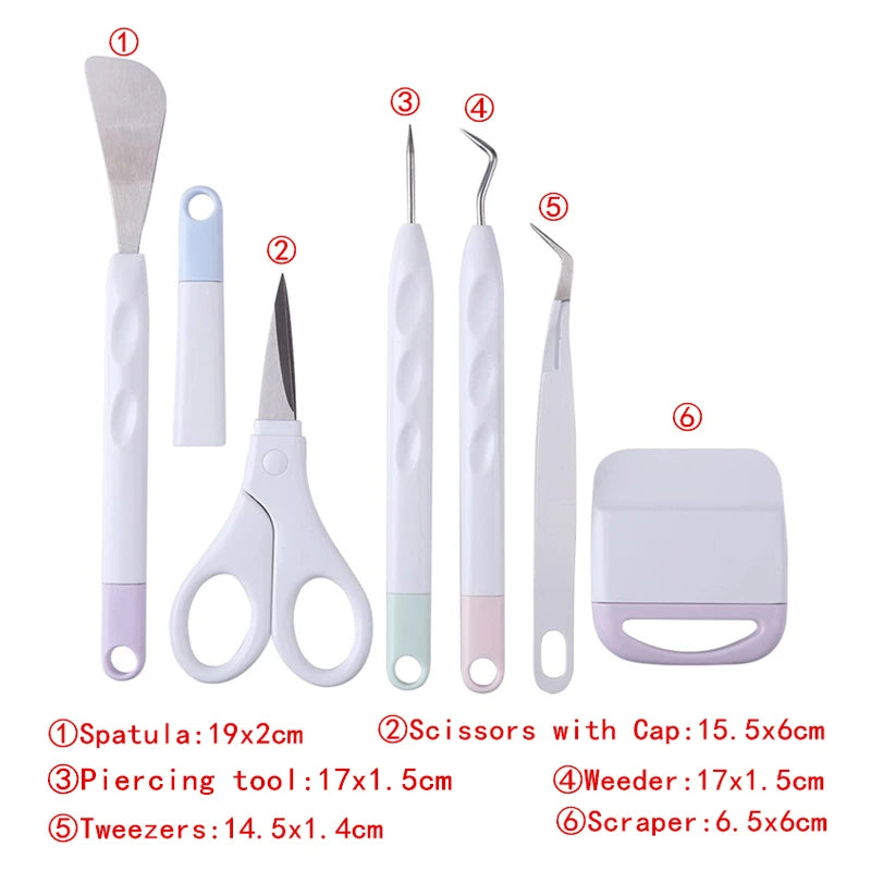 6pcs/set Craft Vinyl Weeding Tools Set Scrapbook DIY Silhouette Relief