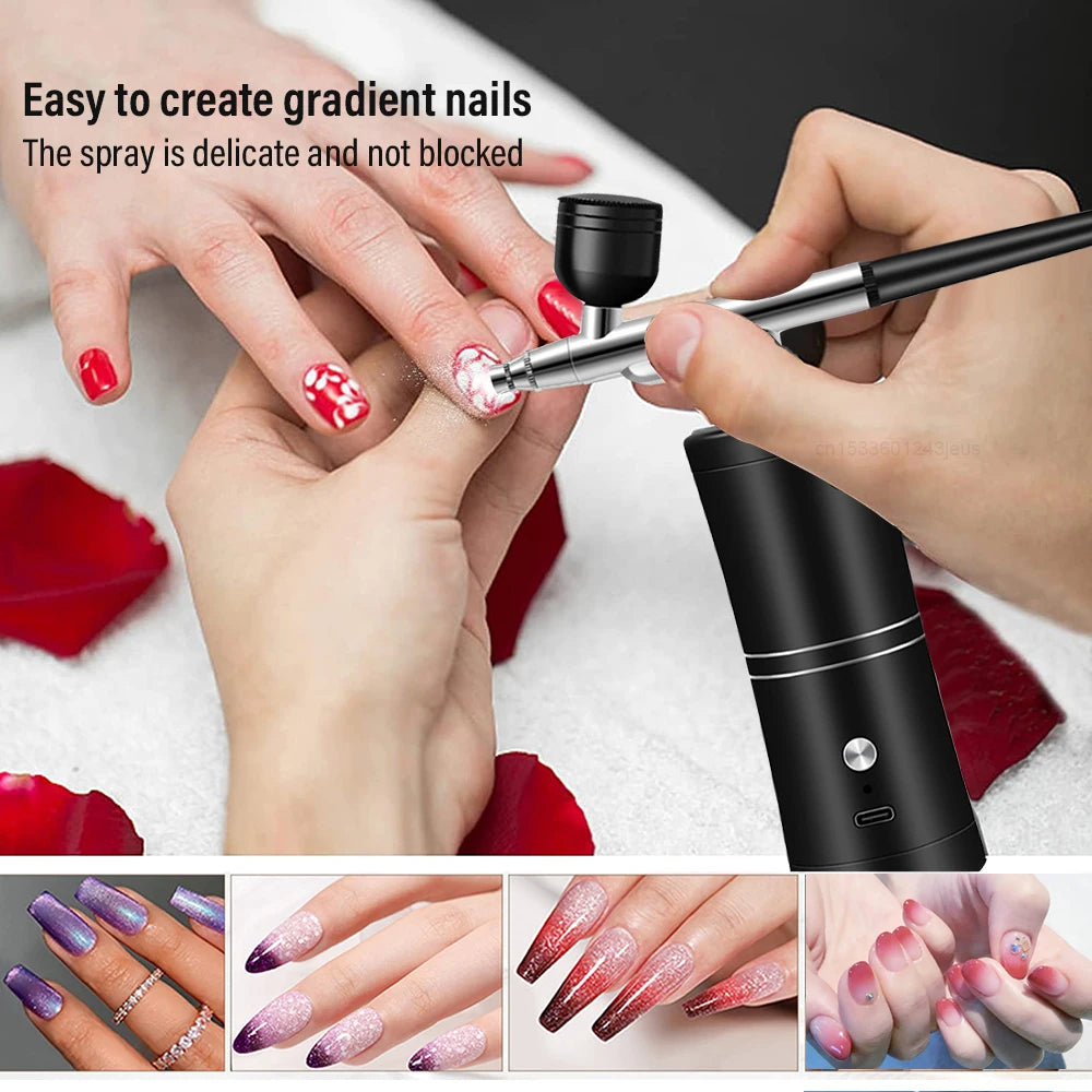 Airbrush Nail With Compressor Portable AirBrush Compressor Kit For