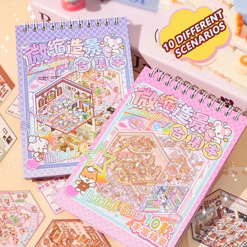 20Pcs 20in1 3D Cartoon Sticker Book | DIY Scenes Creative Gift for