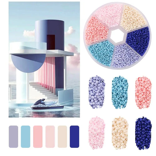 2mm Glass Seed Beads Kit Bracelet Making Kit Small Beads Assortment