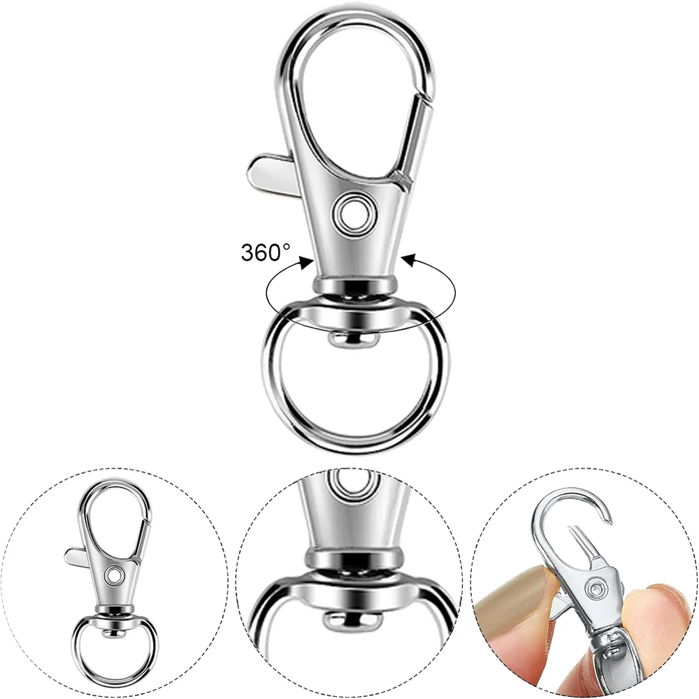 5/20/50/100Pcs Key Chain Clip Hooks Swivel Clasps Lanyard Snap Hook