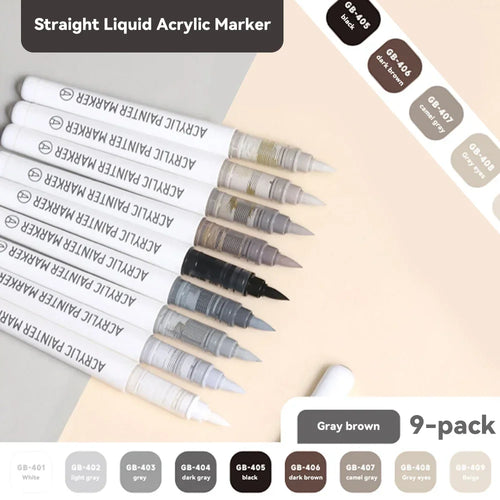 9pcs/Box Mix Color Acrylic Markers Set Art Rock Painting Pens Kids