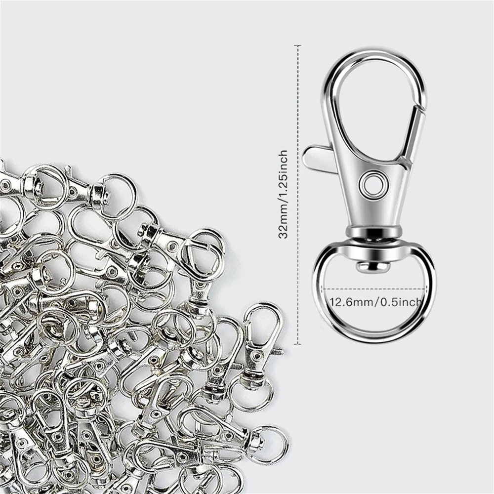 5/20/50/100Pcs Key Chain Clip Hooks Swivel Clasps Lanyard Snap Hook