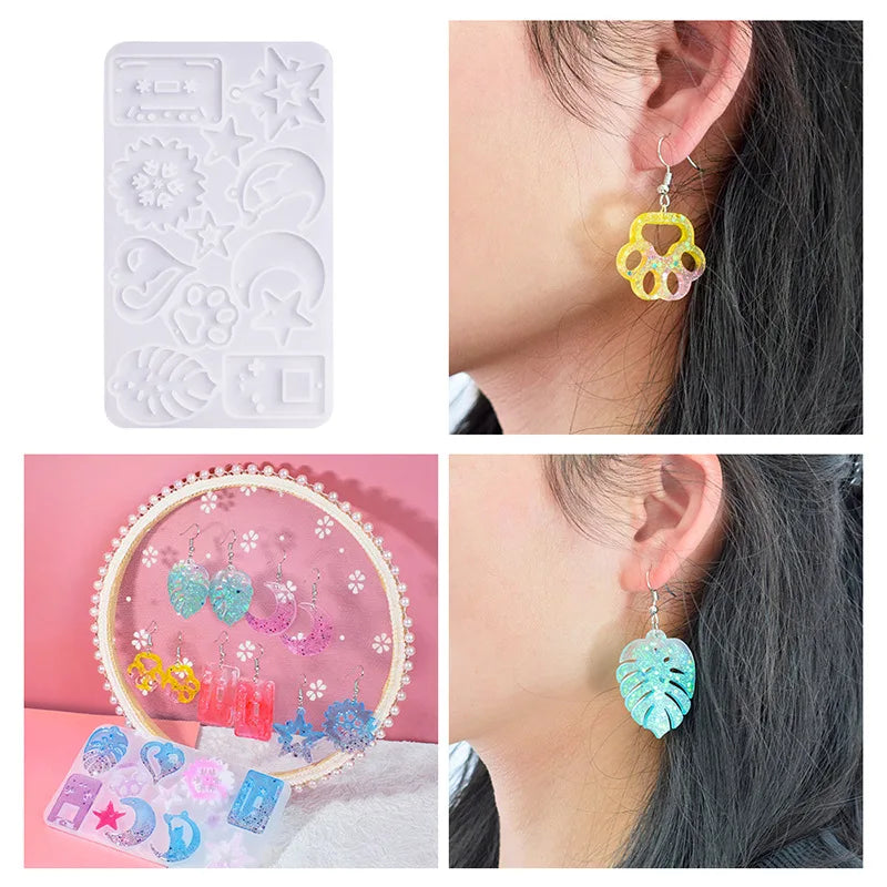 Earring Pendant Silicone Mold Epoxy Resin Jewelry Making Molds Heart