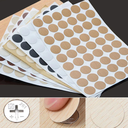54Pcs Wooden Furniture Self Adhesive Screw Cap Cover Hole Stickers