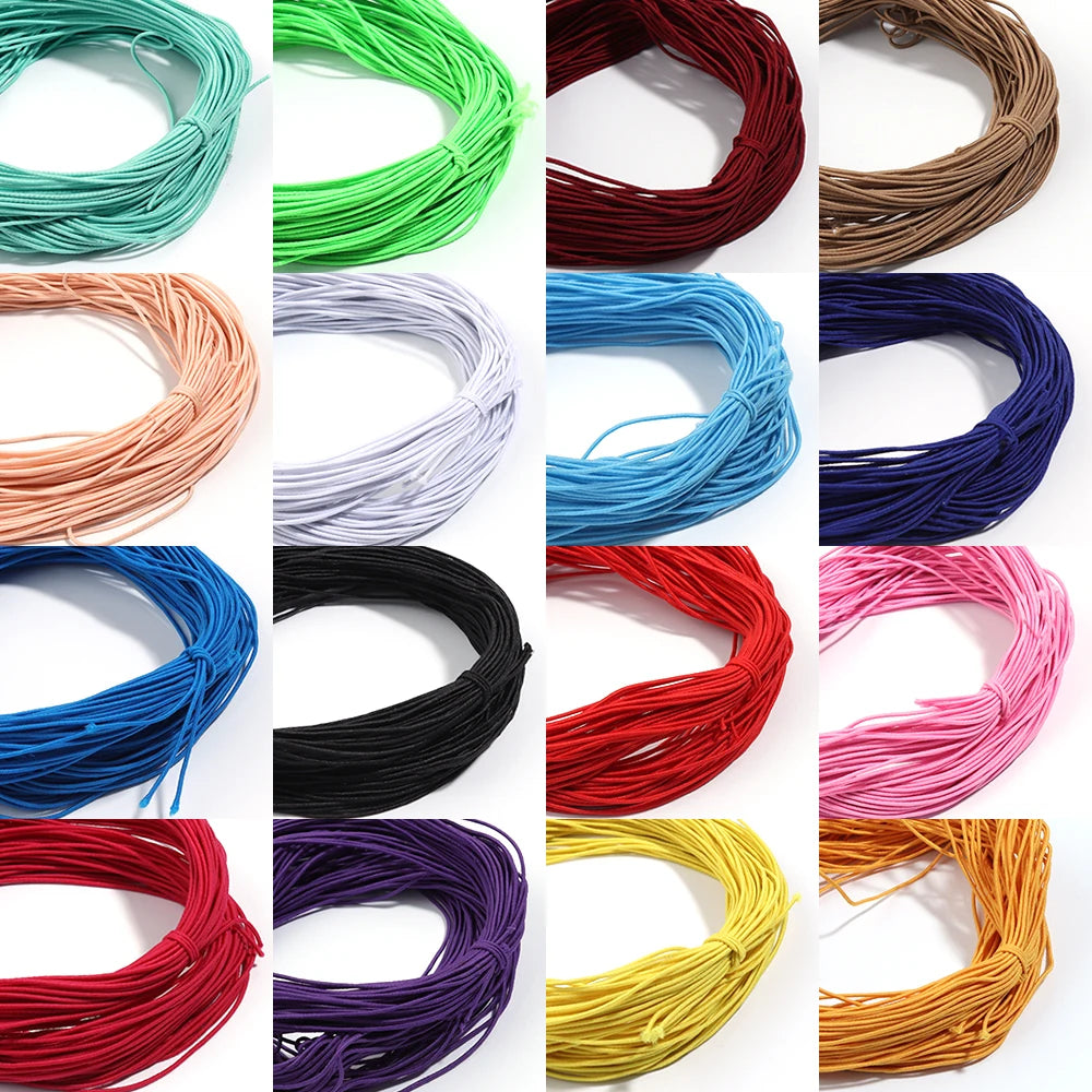 Apx 25Yards/Pack Color Braided Elastic Cord Beading Craft Stretch