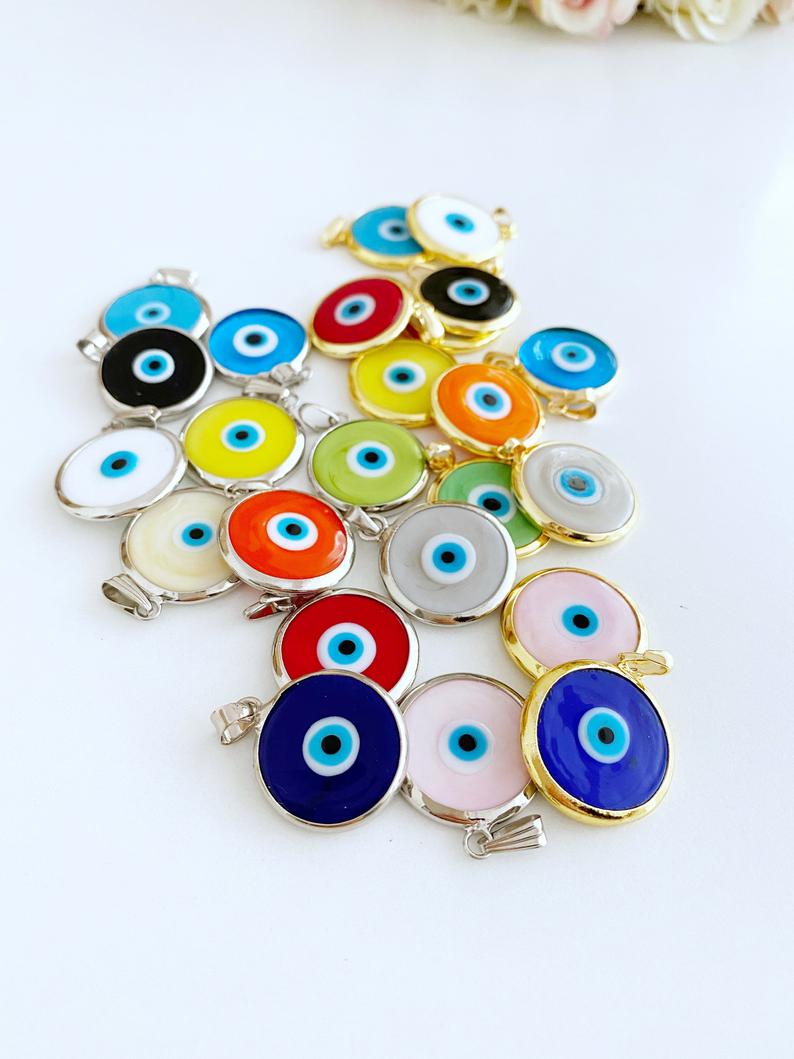 Handmade Glass Evil Eye Bead, Murano Evil Eye Charm, Evil Eye Jewelry